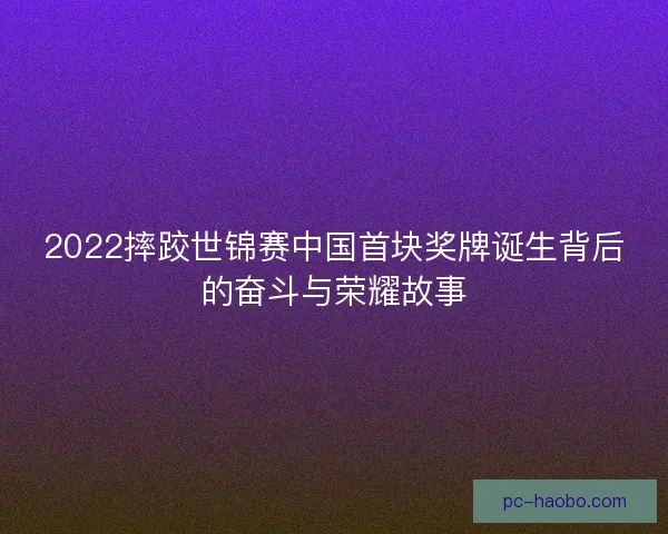 2022摔跤世锦赛中国首块奖牌诞生背后的奋斗与荣耀故事